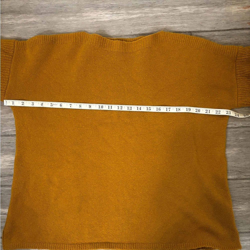 Madewell Mustard Ruffle Ruffle Bell Sleeve Boat
Neck Sweater Sweater Sz Medium - Picture 11 of 12